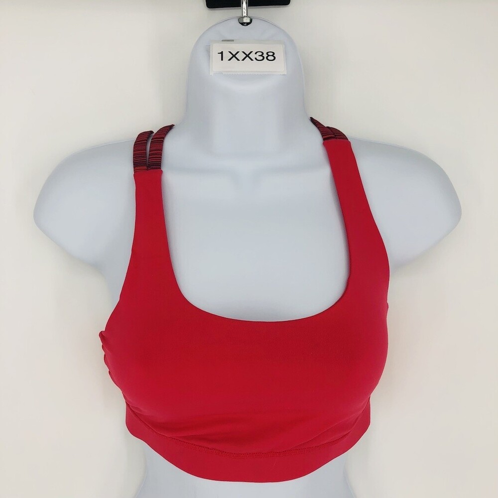 Lululemon Women's Red Four Way Stretch Energy Strappy Sports Bra Size 4